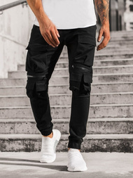 Ανδρικό παντελόνι chino jogger μαύρο OZONEE G/2787