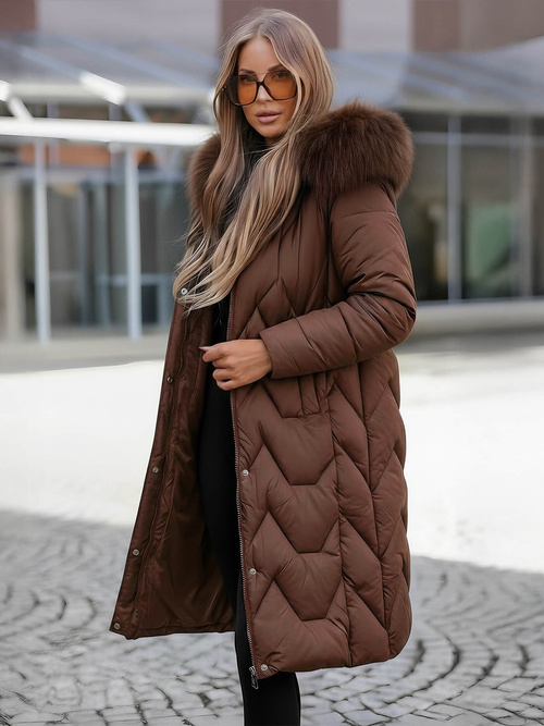 Γυναικείο μπουφάν Σοκολάτα OZONEE JS/5M3229/158