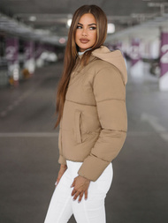Γυναικείο μπουφάν ανοιχτό-μπεζ OZONEE JS/16M9187/158Z