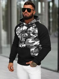 Ανδρικό Φούτερ με Κουκούλα Γκρί OZONEE JS/8B158/2