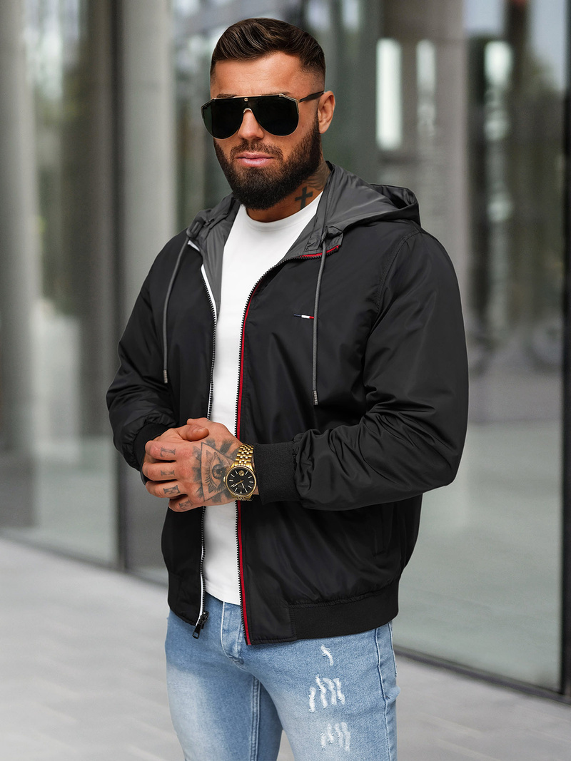 Ανδρικό αναστρέψιμο μπουφάν Γκρί OZONEE JS/16M9207/92