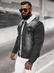 Ανδρικό τζιν μπουφάν σέρπα μαύρο OZONEE NB/MJ513N