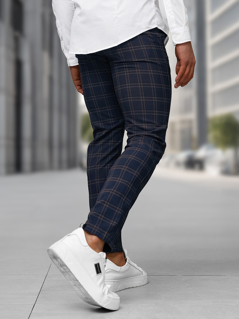 Ανδρικό παντελόνι chino ναυτικό μπλε OZONEE DJ/5632Z