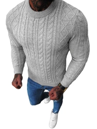 Ανδρικό πουλόβερ γκρι OZONEE NB/MM6010/2