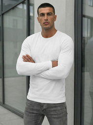 Ανδρικό μπλουζάκι με μακριά μανίκια λευκό OZONEE JS/DB71/2