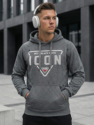 Ανδρικό Φούτερ με Κουκούλα γραφίτη OZONEE JS/8B1737/5