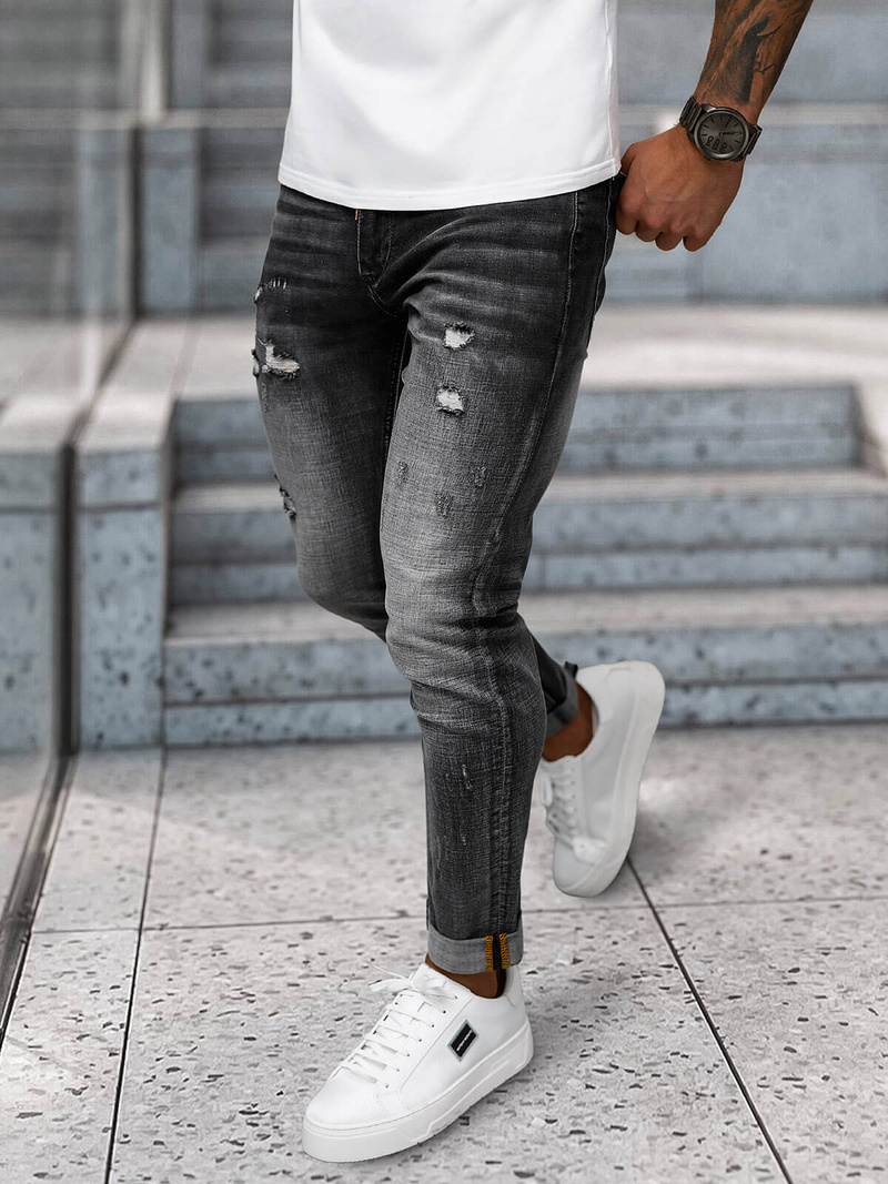 Ανδρικό τζιν παντελόνι mαύρος OZONEE NB/MP0169G