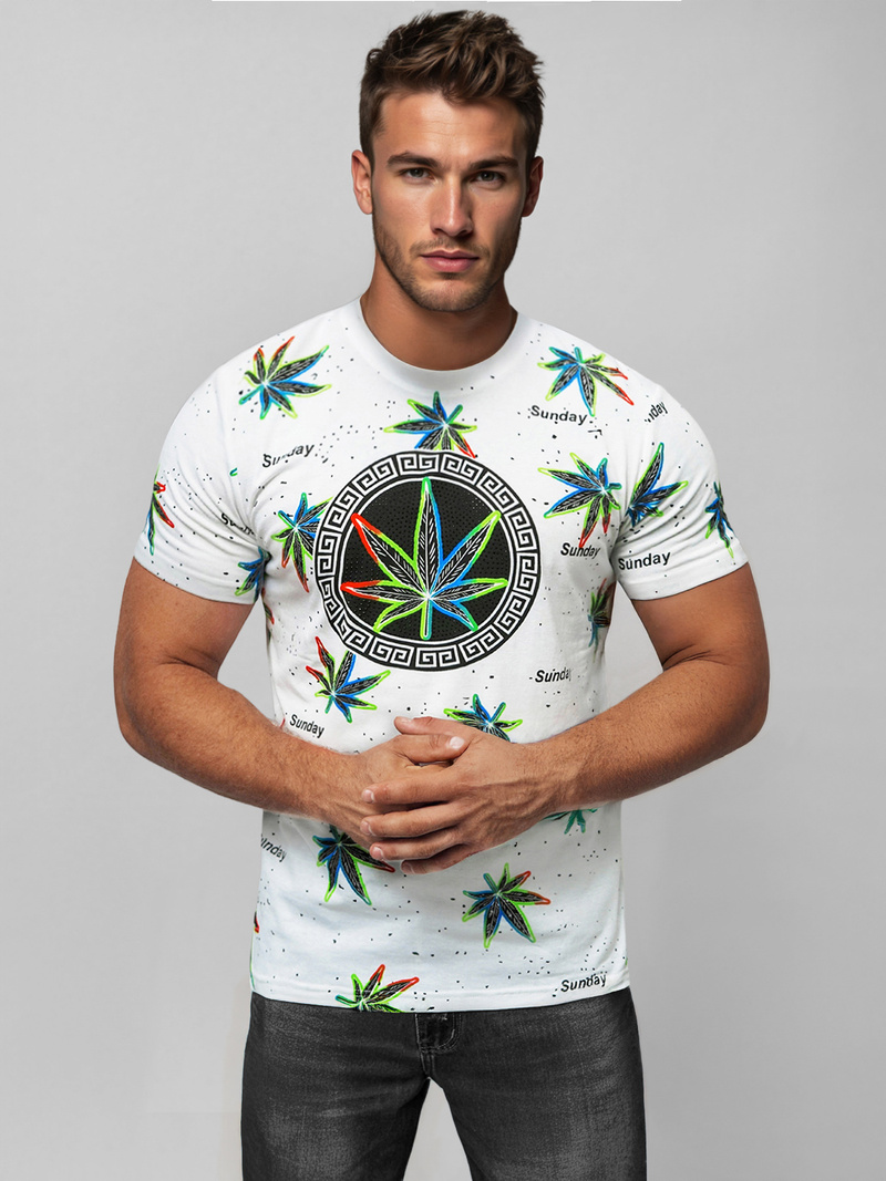 Ανδρικό μπλουζάκι λευκό OZONEE O/T136/1Z