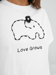 Γυναικείο μπλουζάκι λευκό OZONEE JS/RJ77247