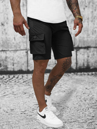 Ανδρικό σόρτς chino μαύρο OZONEE T/DC469Z