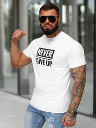 Ανδρικό μπλουζάκι λευκό OZONEE NB/MT3133