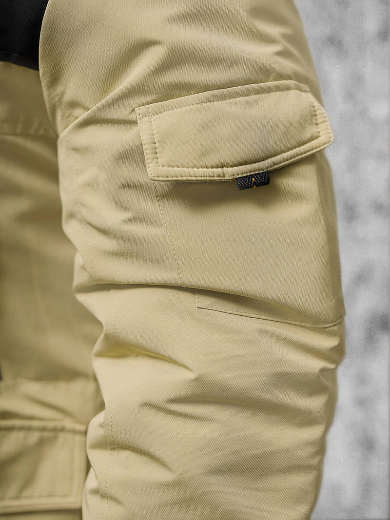 Ανδρικό χειμερινό μπουφάν μπεζ OZONEE JS/22M322/62