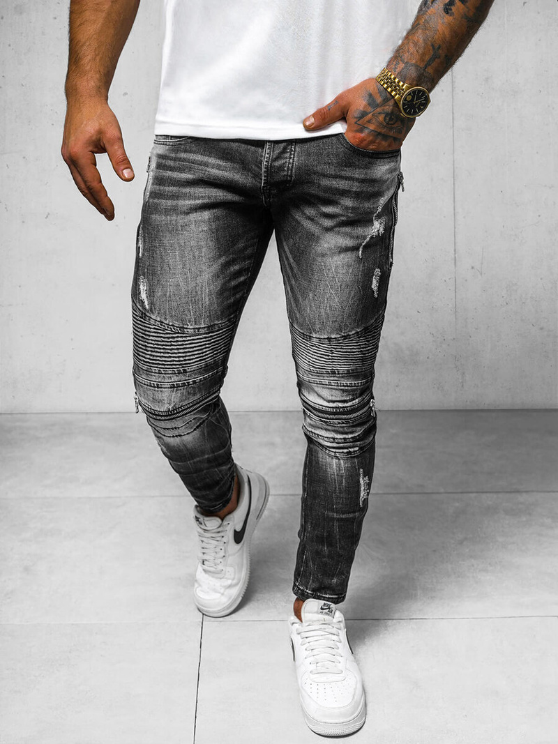 Ανδρικό τζιν παντελόνι Μαύρος OZONEE NB/MP007NZ