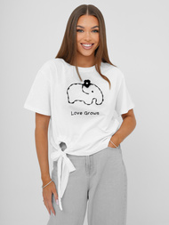 Γυναικείο μπλουζάκι λευκό OZONEE JS/RJ77247