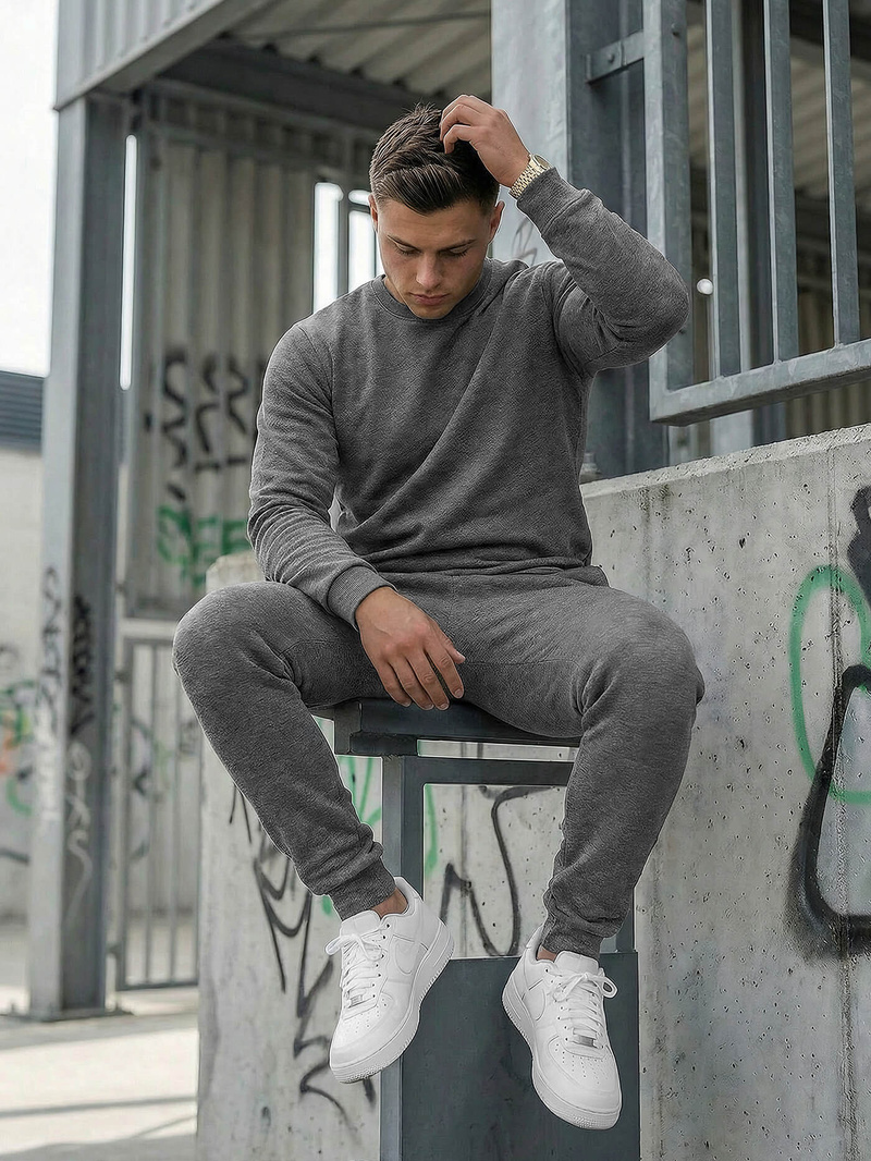 Ανδρικό σετ φόρμας γραφίτη OZONEE JS/68C10380/3Z