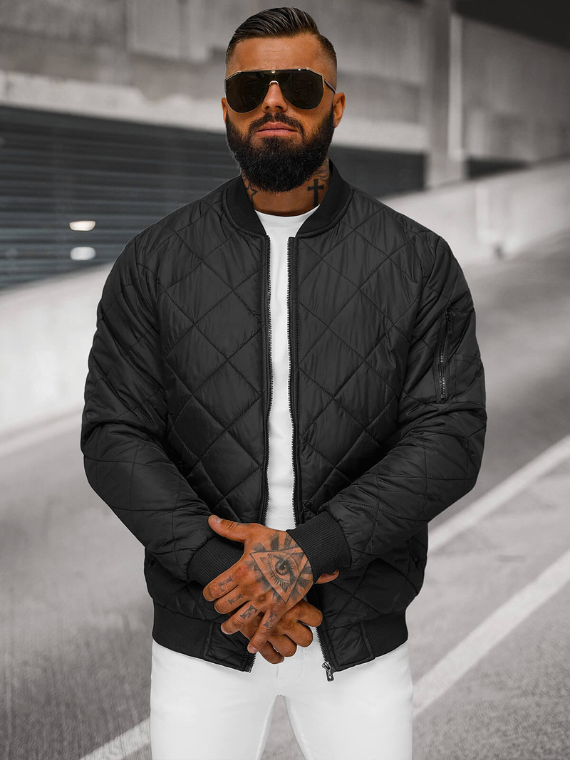 Ανδρικό μπουφάν μαύρο OZONEE JS/MY01Z