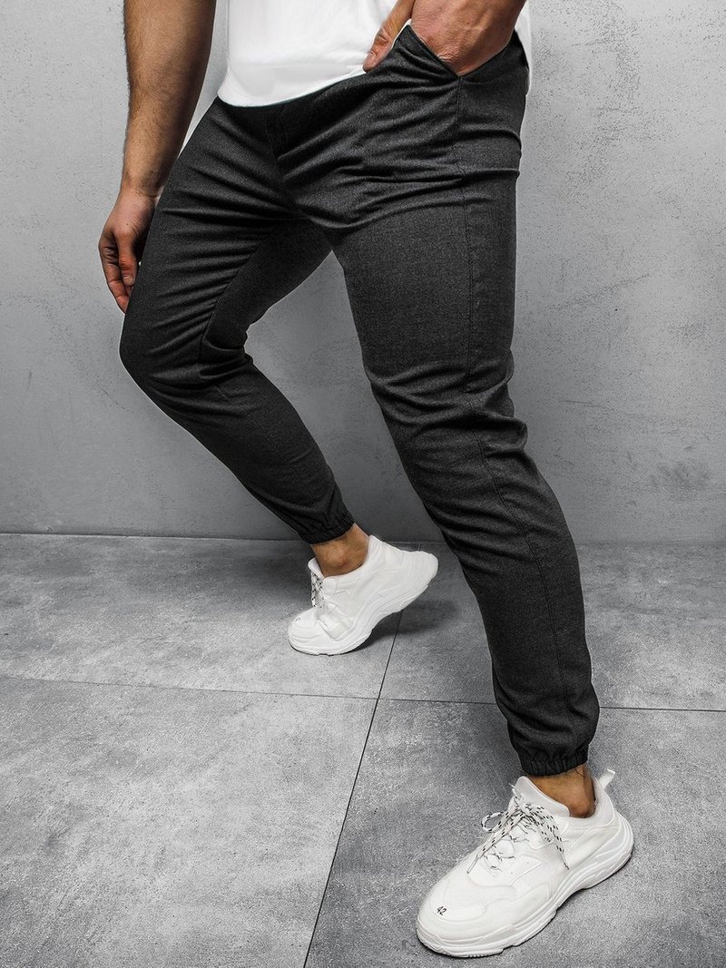Ανδρικό σόρτς chino jogger γραφίτη OZONEE DJ/5539