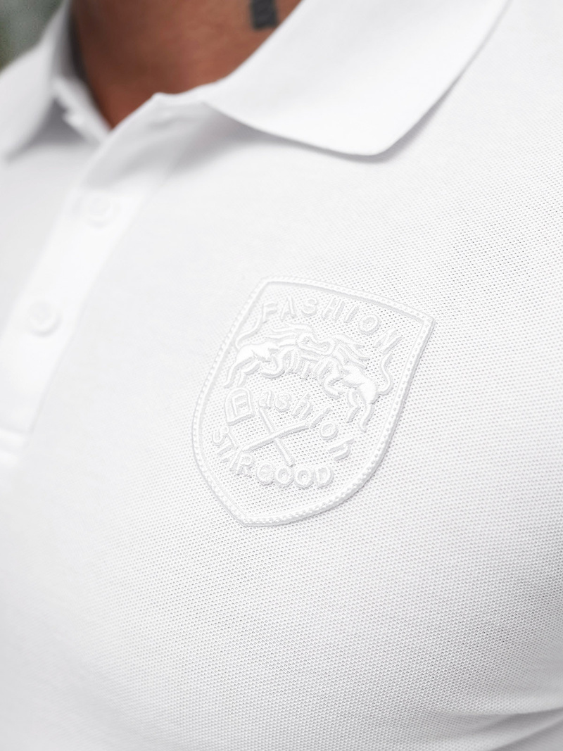 Ανδρική μπλούζα polo λευκό OZONEE NB/MT3142Z