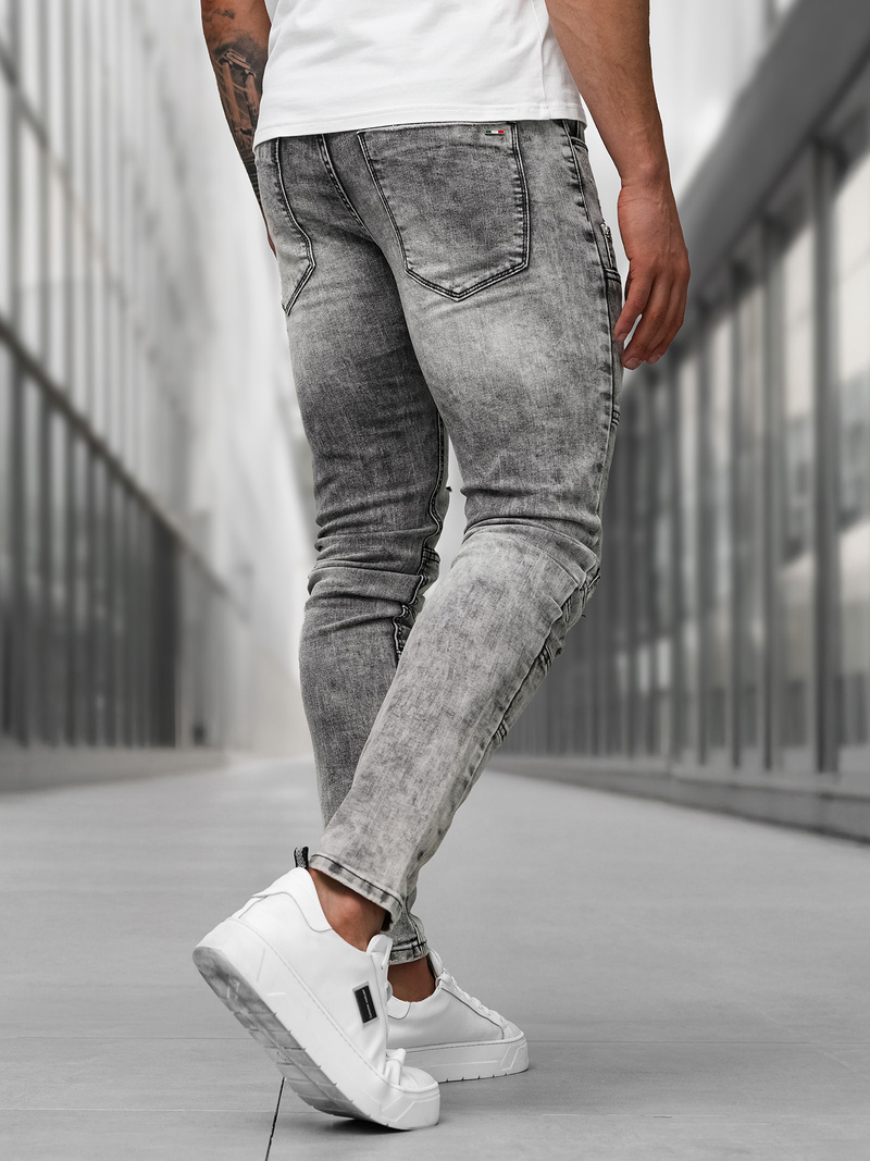 Ανδρικό τζιν παντελόνι γραφίτη OZONEE NB/MP0163NZ