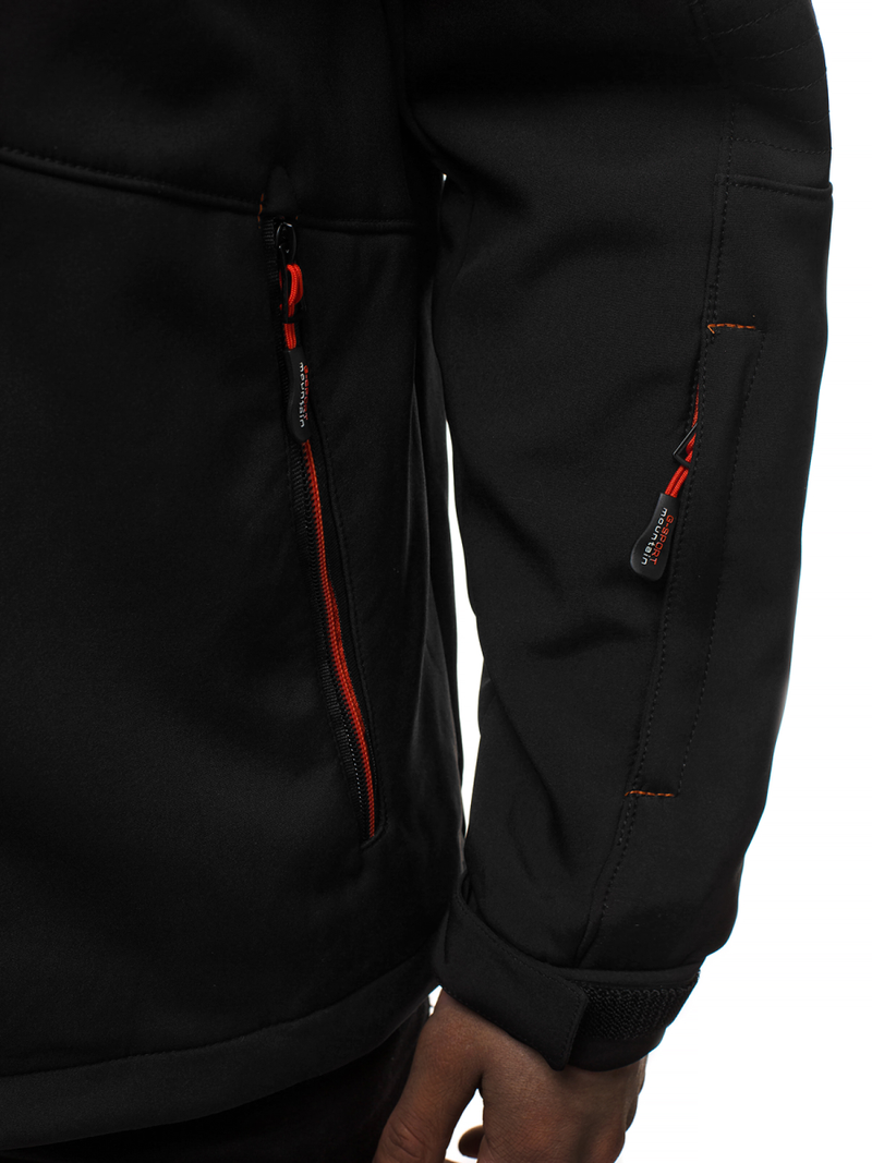 Ανδρικό μπουφάν Softshell μαύρο-πορτοκαλί OZONEE GE/12263Z