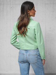 Γυναικείο δερμάτινο μπουφάν mέντα OZONEE O/G117