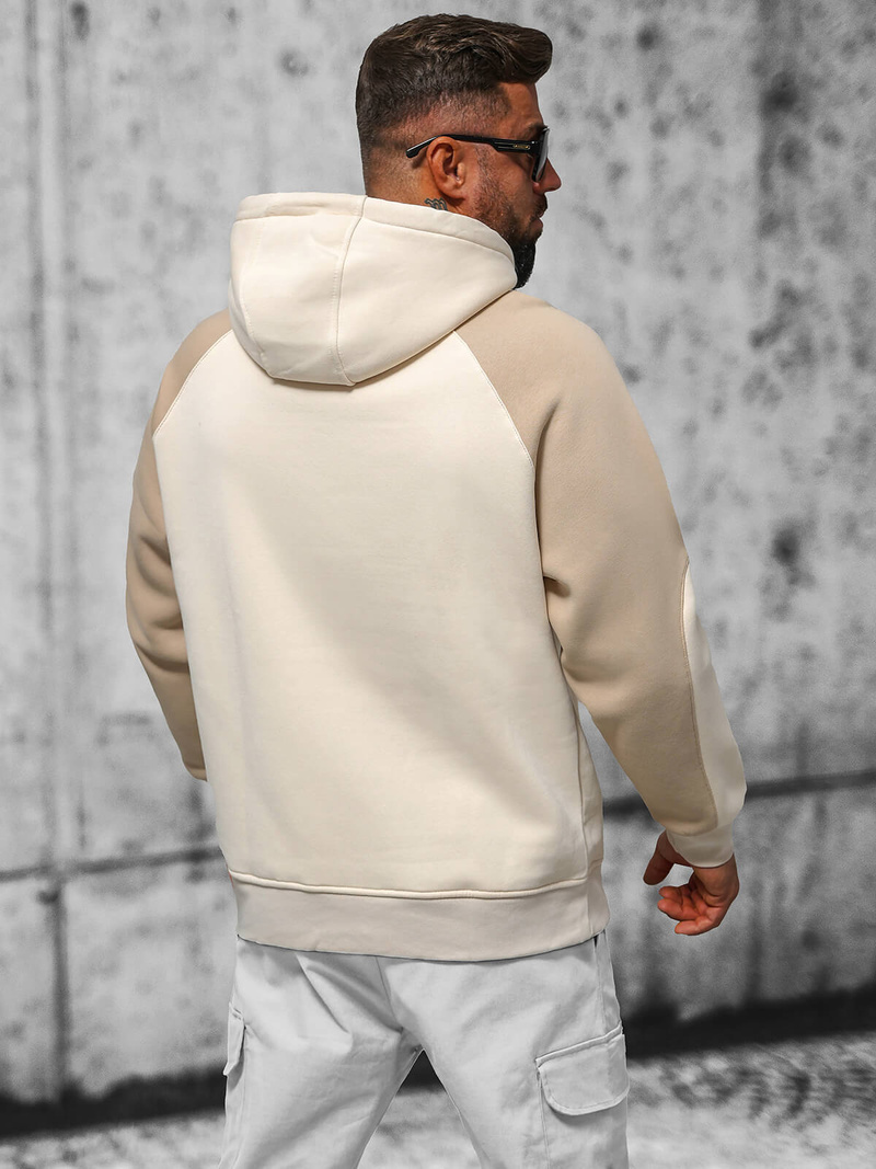 Φούτερ με Κουκούλα μπεζ OZONEE O/SWE23037