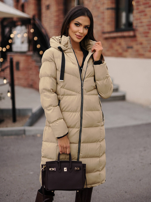 Γυναικείο μπουφάν μπεζ OZONEE JS/M736/62Z