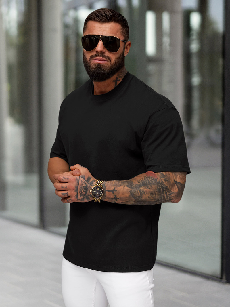 Ανδρικό μπλουζάκι μαύρο OZONEE JS/67T1298/3