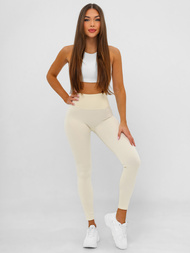 Γυναικείο κολάν eκρού OZONEE JS/17K580/1