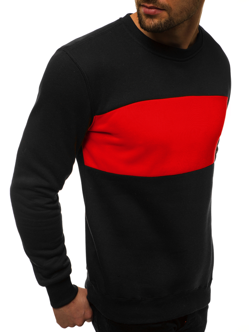 Ανδρικό Φούτερ μαύρο-Κόκκινο OZONEE JS/2010