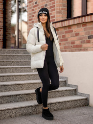 Γυναικείο μπουφάν eκρού OZONEE JS/5M3251/281Z