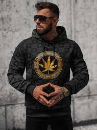 Ανδρικό Φούτερ με kουκούλα μαύρο OZONEE O/B265