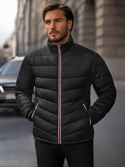 Ανδρικό μπουφάν μαύρο OZONEE JS/SM71Z