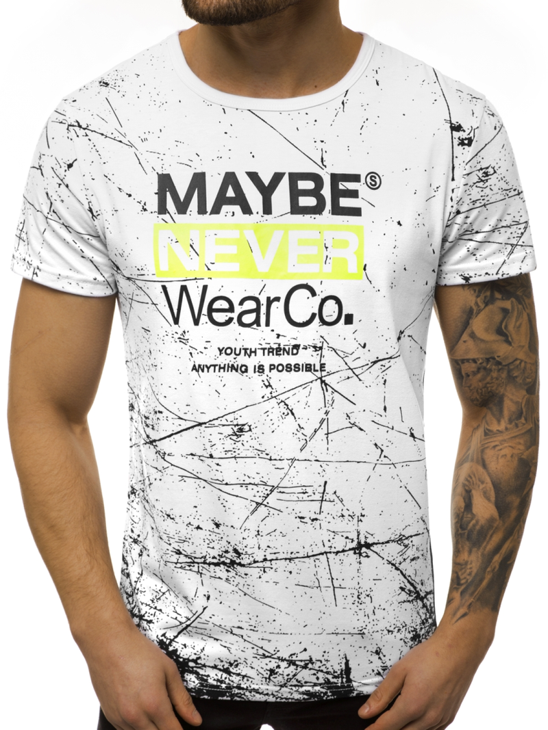 Ανδρικό μπλουζάκι λευκό OZONEE JS/SS10915