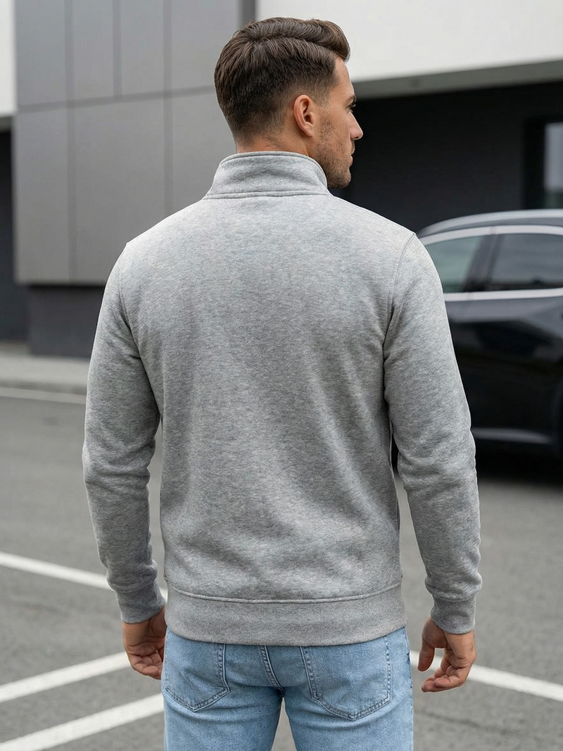 Ανδρικό φούτερ με φερμουάρ γκρι OZONEE JS/2002Z