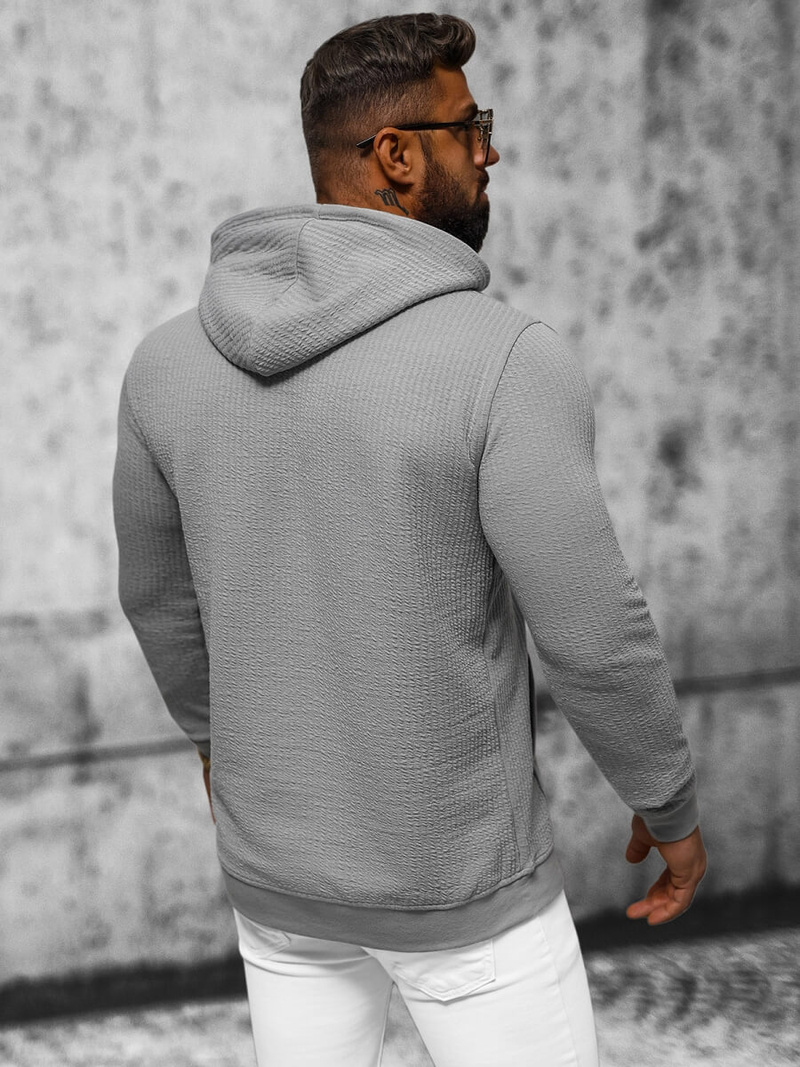 Ανδρικό Φούτερ με Κουκούλα Γκρί OZONEE O/TB2273