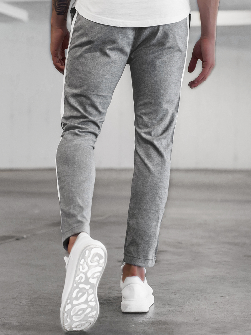 Ανδρικό παντελόνι chino σκούρο-γκρι OZONEE DJ/5529Z