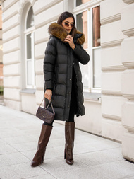 Γυναικείο μπουφάν μαύρο OZONEE JS/5M3298/392