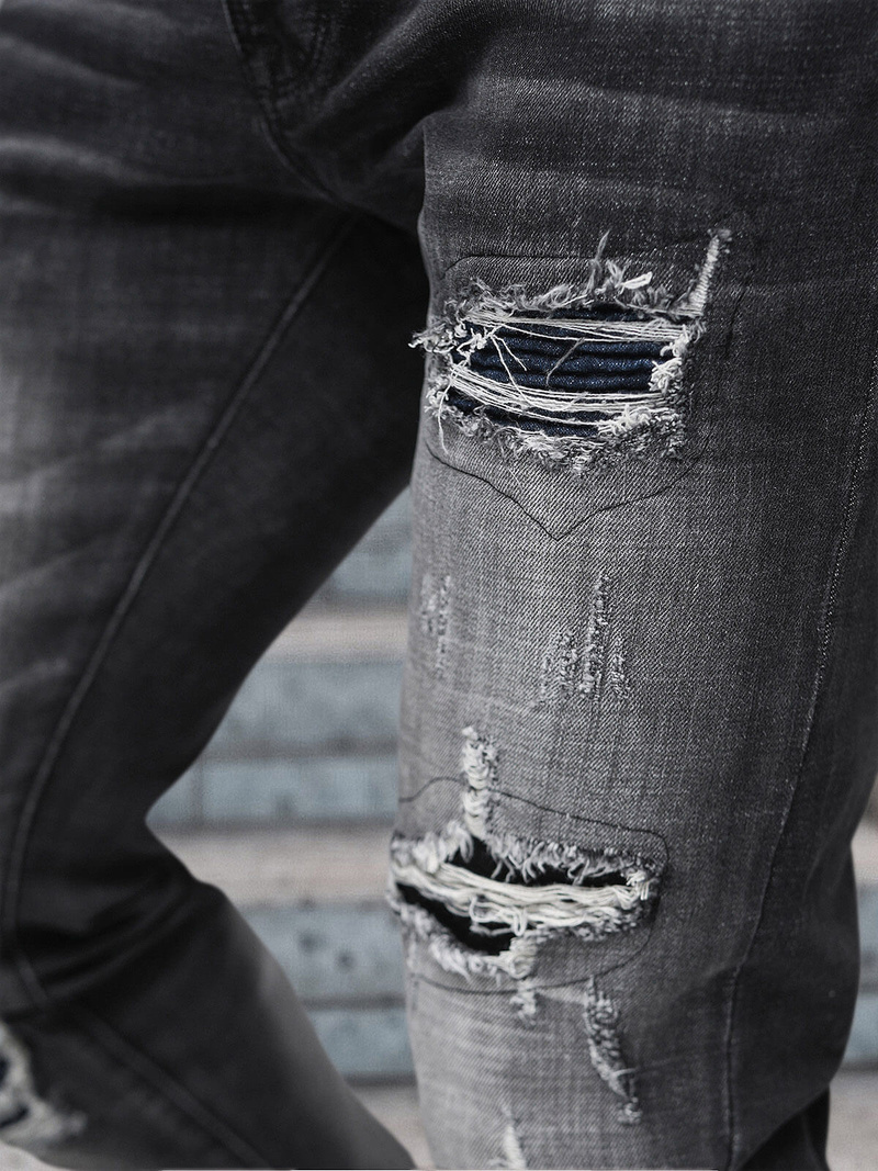 Ανδρικό τζιν παντελόνι mαύρος OZONEE NB/MP0075N