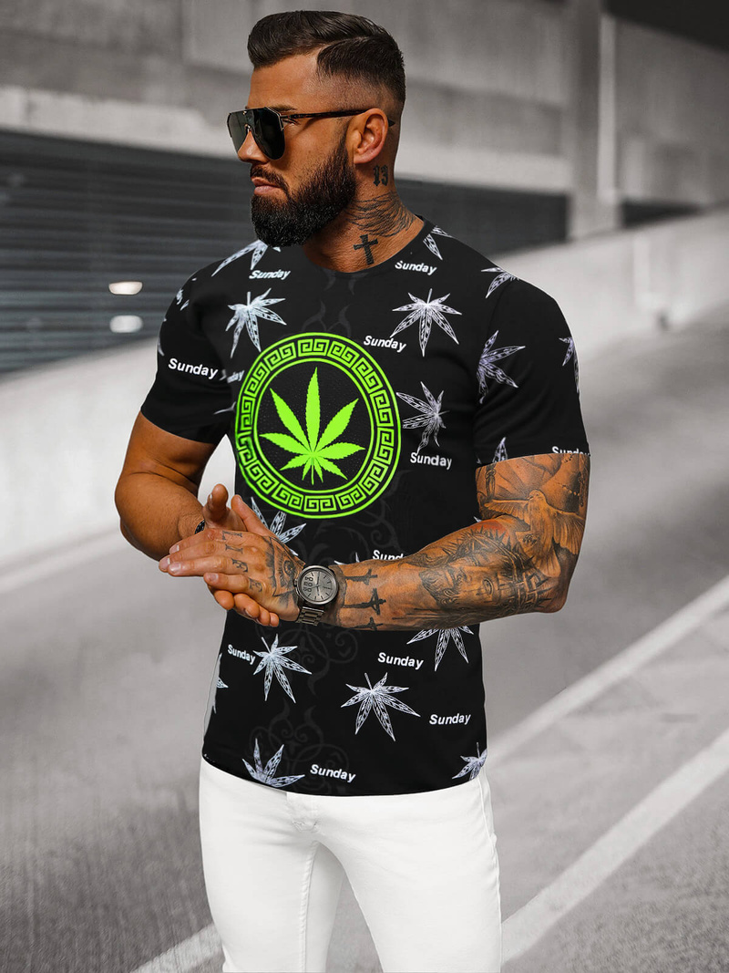 Ανδρικό μπλουζάκι μαύρο OZONEE O/T139/3