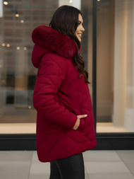 Γυναικείο μπουφάν μπορντό OZONEE JS/16M9296/06Z