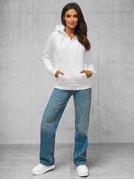 Γυναικείο φούτερ με κουκούλα λευκό OZONEE JS/W03Z