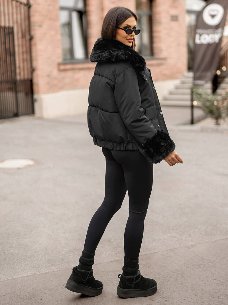 Γυναικείο χειμερινό μπουφάν μαύρο OZONEE O/H833