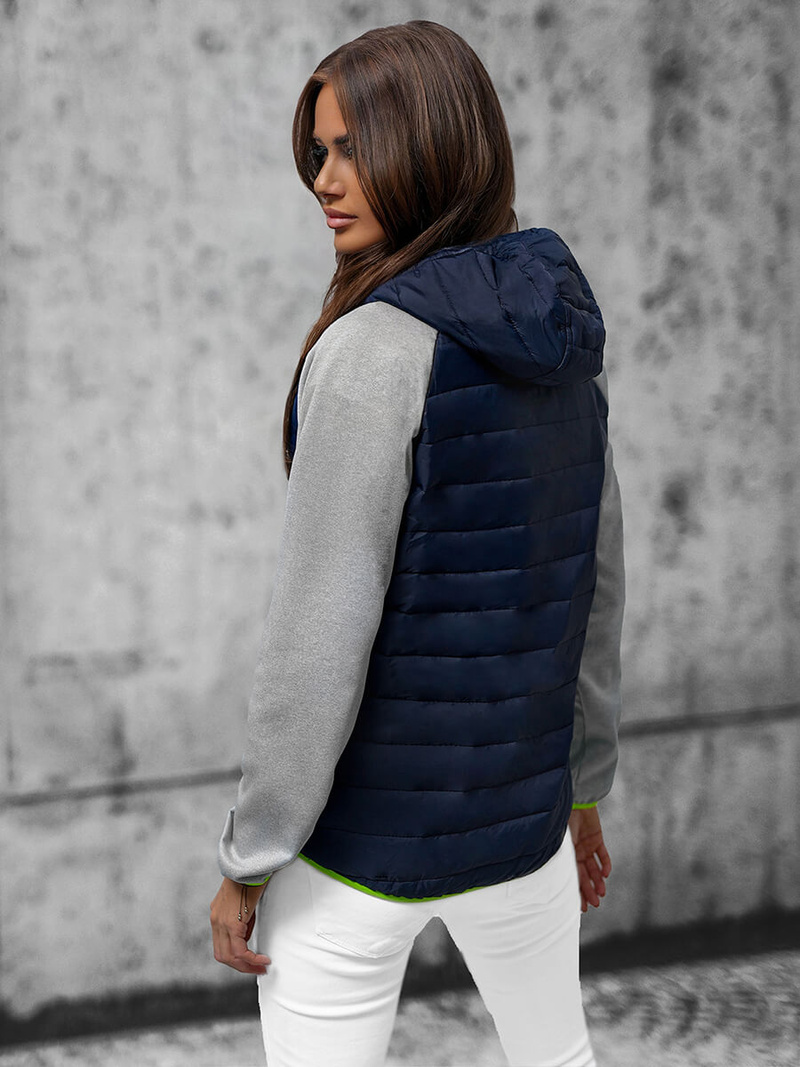 Γυναικείο μπουφάν ναυτικό μπλε OZONEE JS/8M913/215