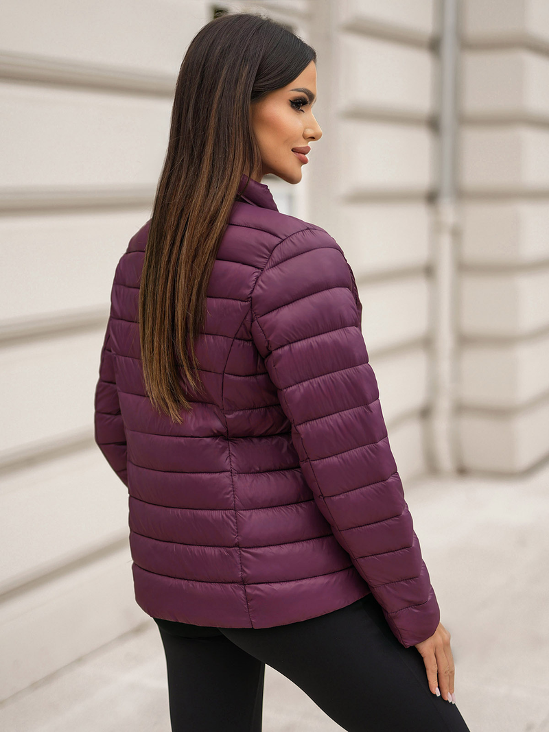 Γυναικείο μπουφάν μπορντό OZONEE JS/11Z8170