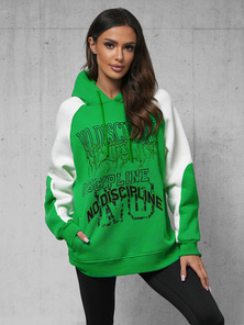 Φούτερ με Κουκούλα Πράσινος OZONEE O/SWE23037Z