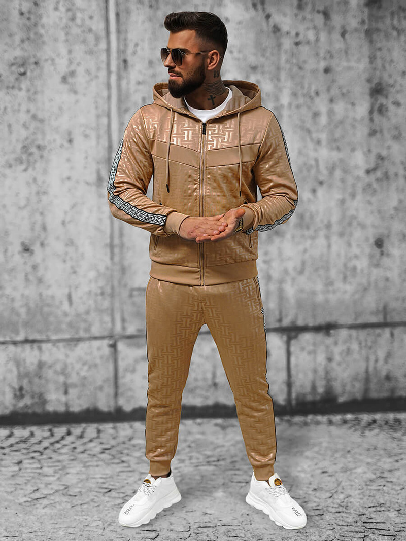 Ανδρικό σετ φόρμας mπεζ OZONEE O/3A165