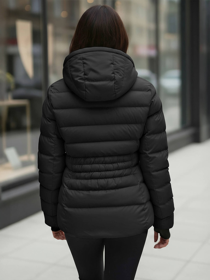 Γυναικείο χειμερινό μπουφάν mαύρος OZONEE JS/M769/392