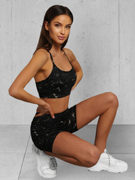 Γυναικείο σετ φόρμας δύο κομματιών μαύρος OZONEE O/XL015/1