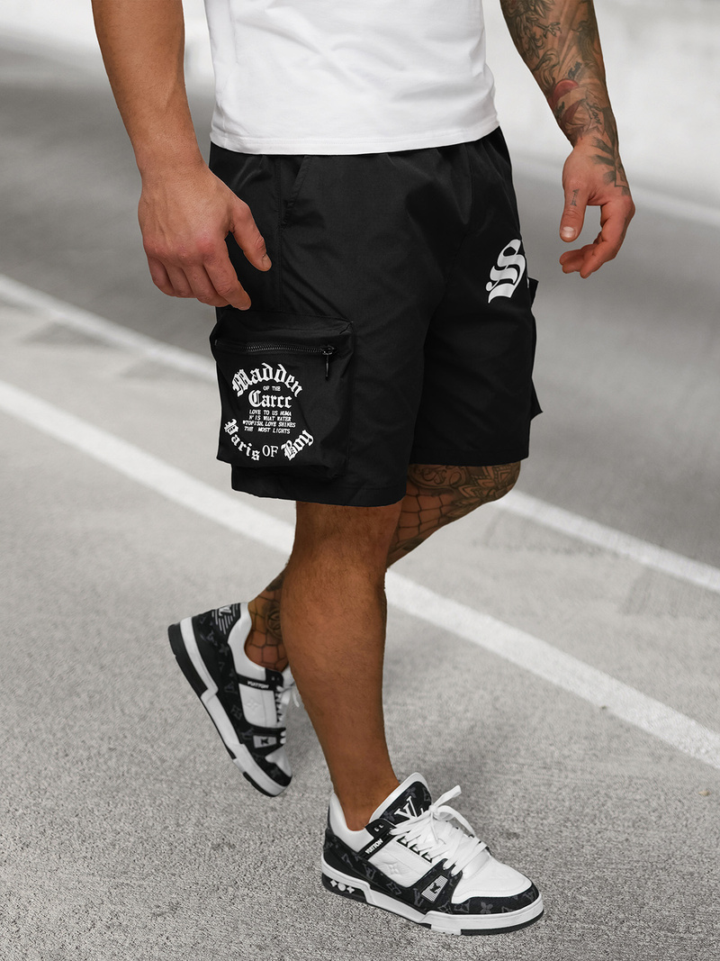 Ανδρικό σορτς mαύρος OZONEE JS/27K6551/3